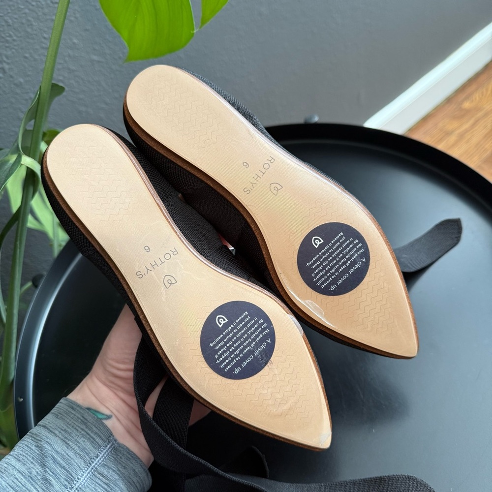 Rothy's Elegant Black Flats with Bow - Picture 6 of 6
